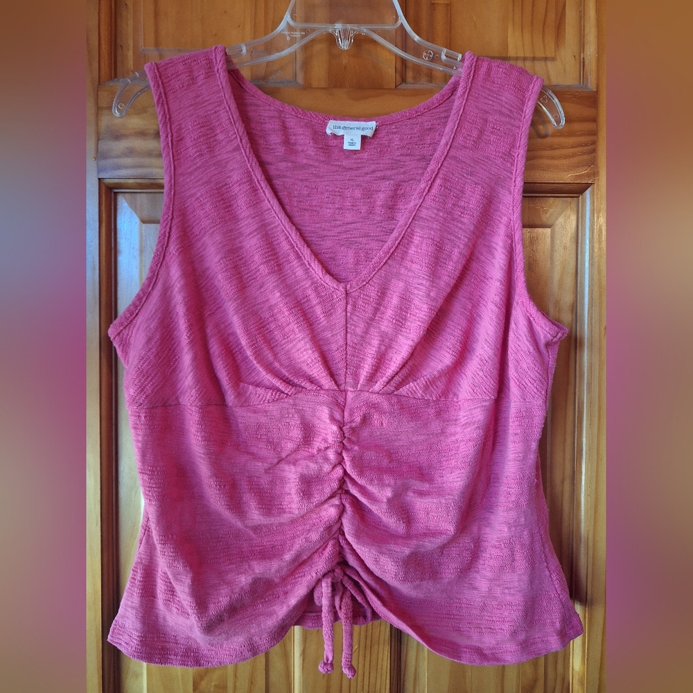Sleeveless Pink Ruched Top XL By The General Good